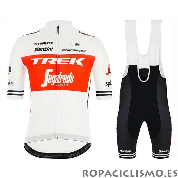 2020 Maillot Trek Segafredo Tirantes Mangas Cortas 2019 Blanco Rojo